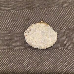 DELILL vintage white beaded & sequins coin purse